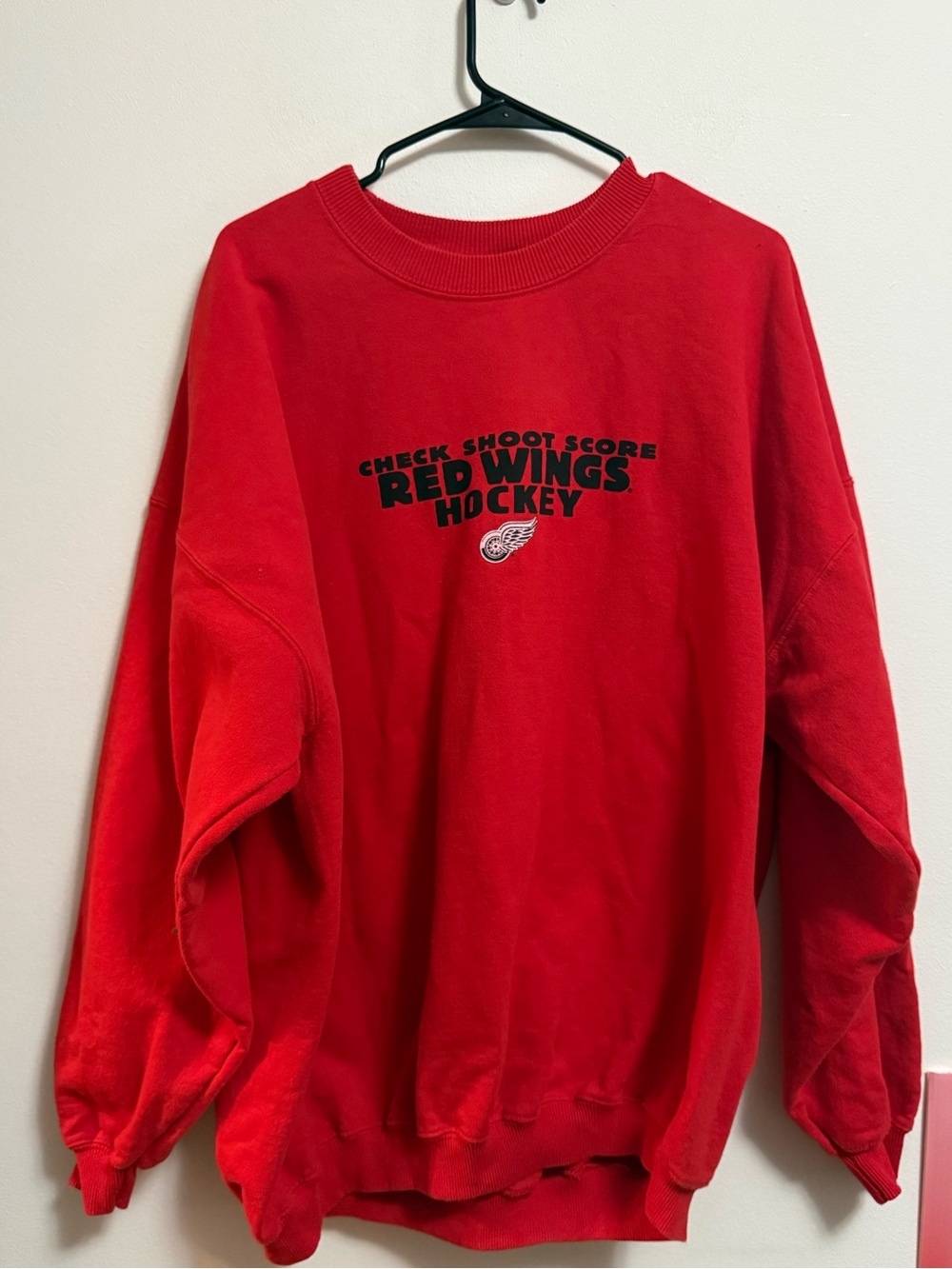 VINTAGE Red Crewneck Sweatshirt with Black Lettering